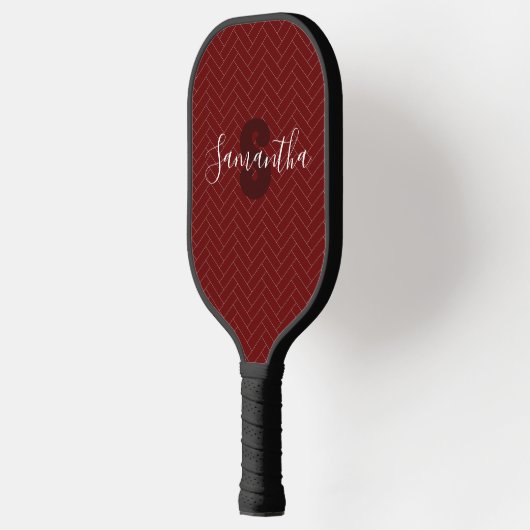 Monogram herringbone Burgundy Pickleball Paddle (Links)