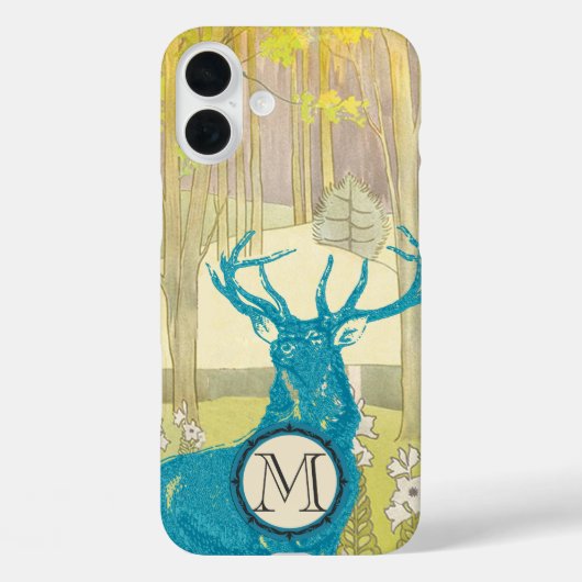 Monogram  Herten Art Nouveau Bos Case-Mate iPhone Case (Achterkant)