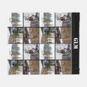 Monogram Herten Collage Jagers Fleece Deken (Voorkant (Horizontaal))