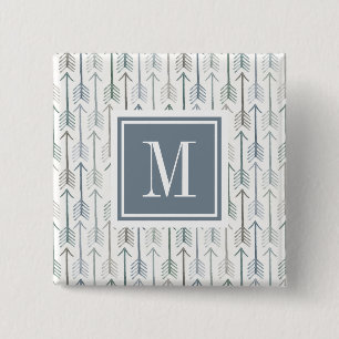 Monogram het Patroon van de Pijl van de Vierkante Button 5,1 Cm