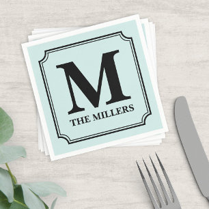 Monogram het van de Achtergrond kleur van Editable Servetten