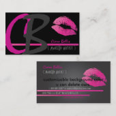 Monogram, hete roze lippen visitekaartje (Voorkant / Achterkant)