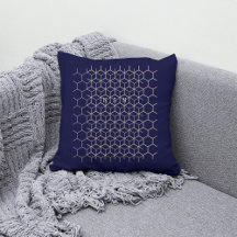 Monogram hexagon patroon donkerblauwe geek initial