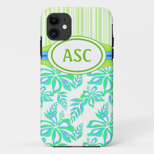 Monogram Hibiscus Flower iPhone 5 Hoesje (Achterkant)