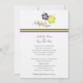 Monogram Hibiscus Flower Wedding Kaart (Voorkant)