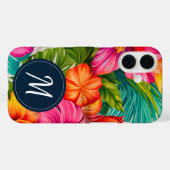 Monogram hibiscus van tropische bloem Case-Mate iPhone case (Achterkant (horizontaal))