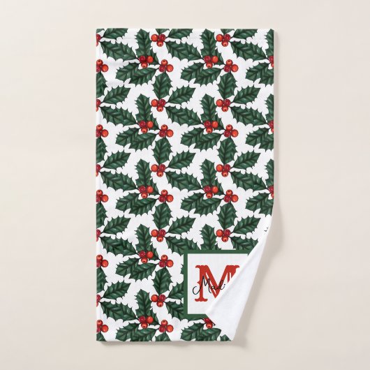 Monogram Holly Berry Noël (Serviette à main)