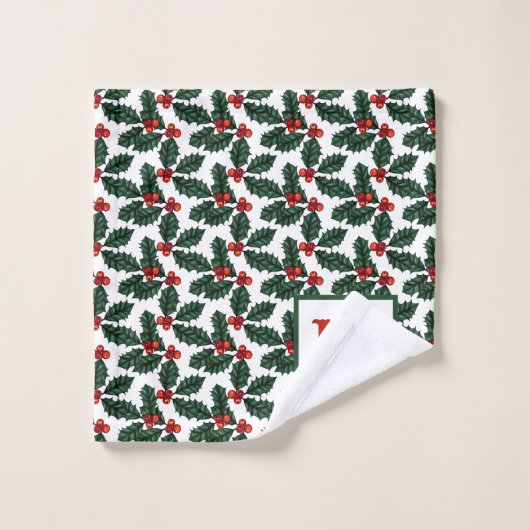 Monogram Holly Berry Noël (Gant de toilette)