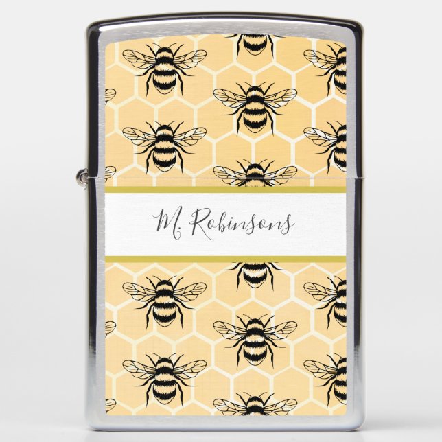 Monogram honingraat honingbijen (Voorkant)