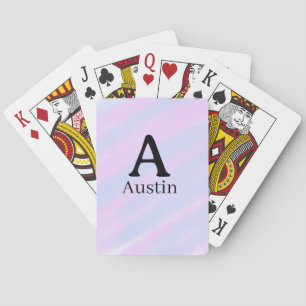 Monogram hoofdletter mannelijk naam toevoegen paar pokerkaarten