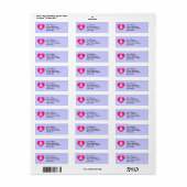 Monogram Hot Pink Heart Etiket (Full Sheet)