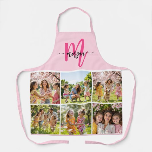 Monogram Hot Pink Photo Collage Schort (Voorkant)