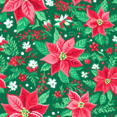 Monogram hot red magenta green preppy Christmas 