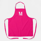 Monogram hot-roze fuchsie aangepast initiaal moder schort (Voorkant)