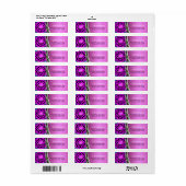 Monogram Hot Roze Ster Kunst Adreslabel Etiket (Full Sheet)