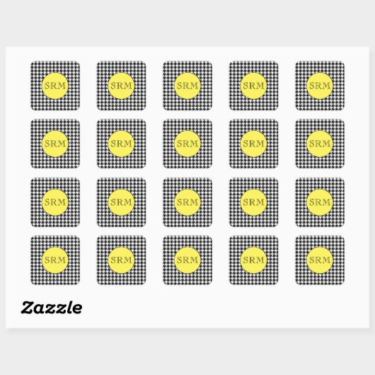 Monogram Houndstooth 1,5-inch Stickers (Vel)
