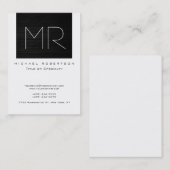 Monogram Hout Effect Striped White Visitekaartje (Voorkant / Achterkant)