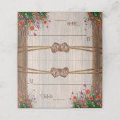 Monogram Hout Hart met Wildflowers | Kaarten plaat (Buitenkant ongevouwen)