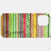 Monogram hout kleurig Chevron Stripes Case-Mate iPhone Case (Achterkant (horizontaal))