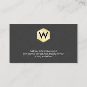 Monogram | Hout | Linnen | Goud Visitekaartje (Achterkant)