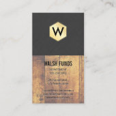 Monogram | Hout | Linnen | Goud Visitekaartje (Voorkant)