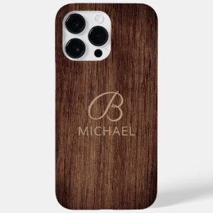 Monogram Hout Rustieke Houten Persoonlijke Naam Case-Mate iPhone 14 Pro Max Hoesje
