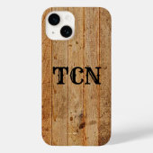 Monogram hout Rustisch Land Bruin Zwart Case-Mate iPhone Case (Achterkant)