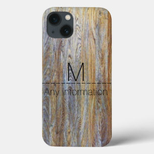 Monogram houtachtige korrels #4 iPhone 13 hoesje