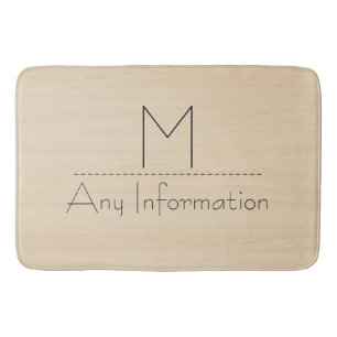 Monogram houtachtige korrels badmat