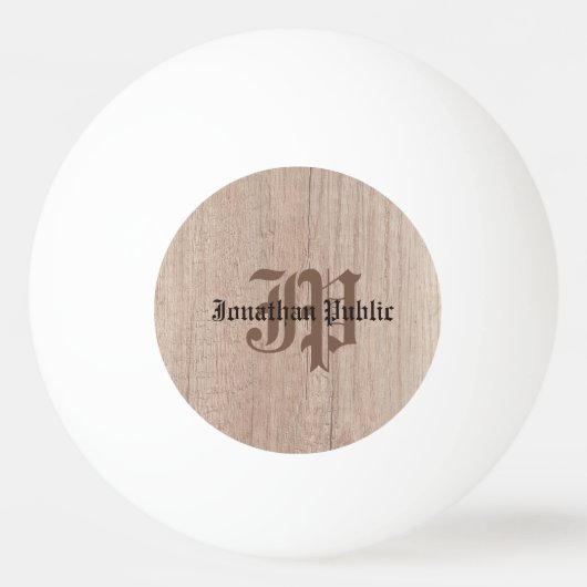 Monogram houten plank Kijk Oude Manuscript Sjabloo Pingpongballen (Voorkant)