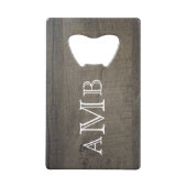 Monogram houtlook kredietkaart flessenopener (Voorkant)