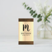 Monogram | Houtnerf Afwerking Visitekaartje (Staand voorkant)
