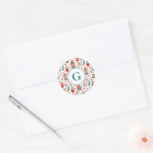 Monogram Huizen & Zoete Patronen 1.5in Ronde Sticker