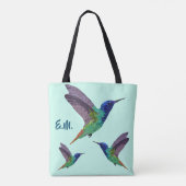 Monogram Hummingbird Dot Art Draagtas (Achterkant)