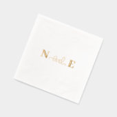 Monogram Huwelijk Elegant Modern Script Gold Folie Servetten (Links)