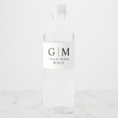 Monogram Huwelijk Water Fles Labels Huwelijk Waterfles Etiket (Voorkant)