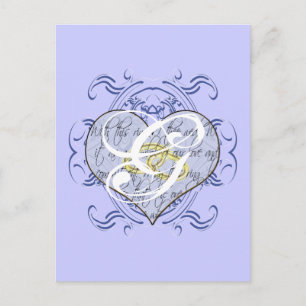 Monogram Huwelijksgelofte Hart Briefkaart
