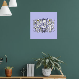 Monogram Huwelijksgelofte Hart Poster