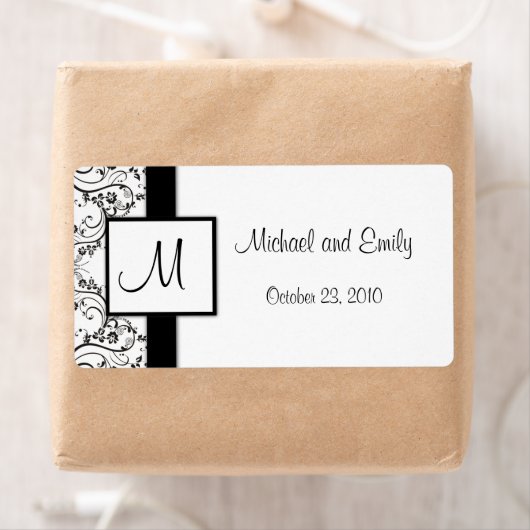 Monogram huwelijksgunstiglabels etiket (Insitu)