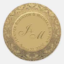  Monogram Huwelijkszegel Ronde Sticker