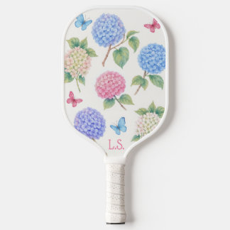 Monogram Hydrangea & Butterfly Pickleball Paddle
