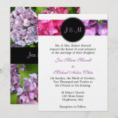 Monogram Hydrangea Wedding Uitnodiging (Voorkant / Achterkant)