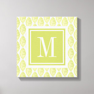 Monogram Hygge Flowers Patroon Canvas Afdruk