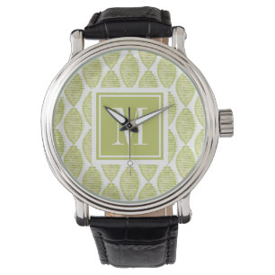 Monogram Hygge Flowers Patroon Horloge