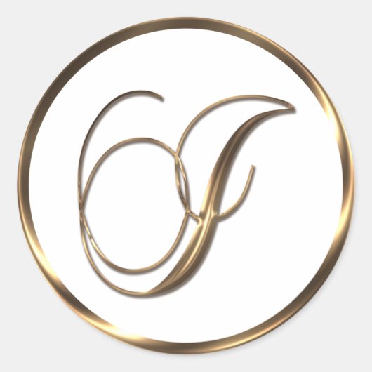 Monogram I Faux Bronze Ronde Sticker (Voorkant)