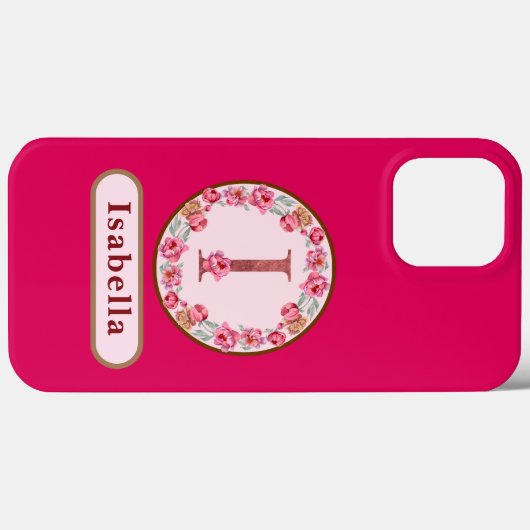  Monogram I Floral Case-Mate iPhone Case (Achterkant (horizontaal))