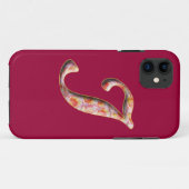 Monogram I in Rozen Patroon Iphone 5 Hoesje (Achterkant (horizontaal))