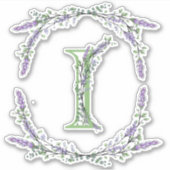 Monogram I lavendel Eucalyptus Sticker (Voorkant)