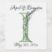 Monogram I lavendel Eucalyptus Wijn Etiket (Enkel label)