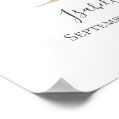 Monogram I Roze witte Floral Gold Letter Neursery Poster (Hoek)